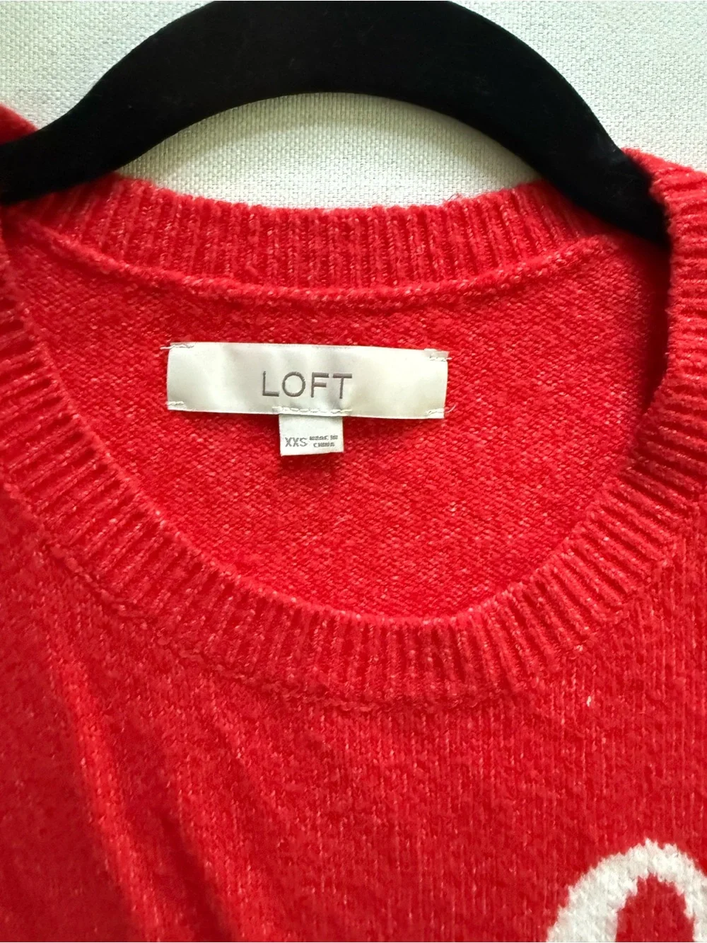 LOFT Crewneck Sweater with Heart Accent